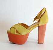 Image of yellow sandal high heel