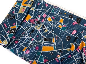 Image of Très beau tissu Berlin map #2 * Mélange lin & coton