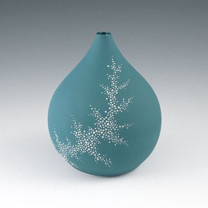 Image of Vase Aqua - Short Pebble Vase in Aqua