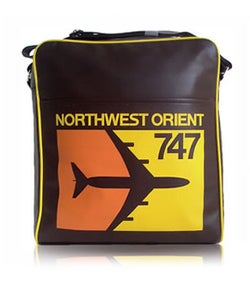 Image of NORTHWEST ORIENT BOEING 747 RETROBAG FAUX LEATHER (RT-NW-BN)
