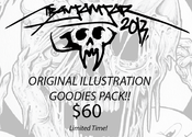Image of ORIGINAL ILLUSTRATION Goodies Pack! (With T-Shirt)