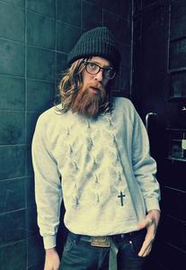 Image of ALICE BOYS Doves Dove Print Cross Gray Jumper