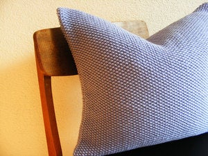 Image of Hand Knit Moss Stitch Cushion (Lavender Blue)(50x50cm)