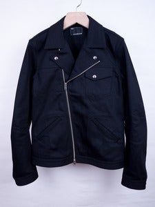 Image of Number (N)ine -  Black Coated Twill Rider's Jacket