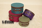 Image of Hat Box Set - FOUR Sizes - Dark Red, Teal, Purple & Sage Green