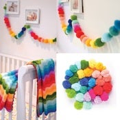 Image of Rainbow Pom Pom Garland