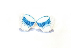 Image of Blue Teacup Earrings