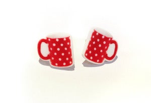 Image of Red Spotty Mug Earrings