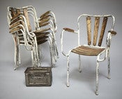 Image of fauteuils de bistrot tolix / tolix bistro chairs