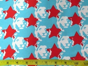 Image of Star Lion Blue and Red organic jersey (by the half metre)