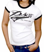 Image of PSOE Ladies Ringer Tee (Black/White)