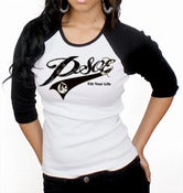 Image of PSOE Ladies Baseball Tee (Black/White)