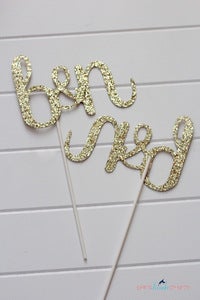 Image of Custom Glitter Monogram Centerpiece Sticks