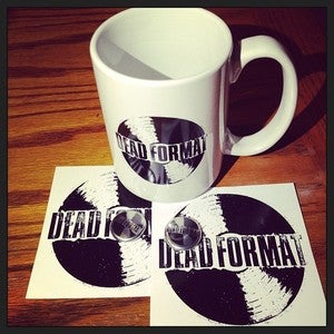 Image of Dead Format Coffee Mug + Stickers + Buttons