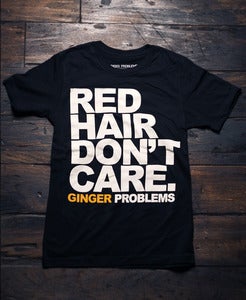 Image of Red Hair Don't Care Black Tee