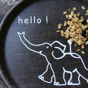 Image of Kids Linen Tray: Hello Elephant