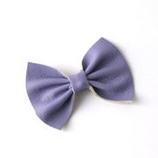 Image of Medium Leather Hair Bow - Lilac