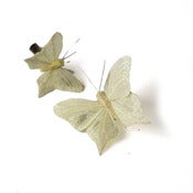 Image of Feather Glitter Butterfly Clips - Lemon