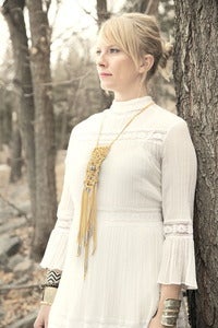 Image of Camel Moonlight Macrame Necklace