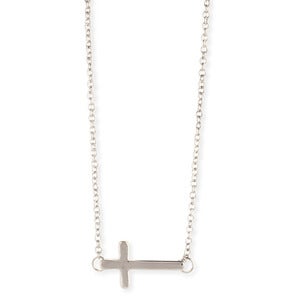 Image of Sideway Cross Necklace 