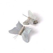 Image of Feather Glitter Butterfly Clips - White