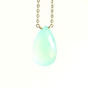 Image of Chalcedony solitaire necklace