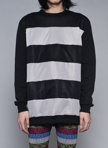 Image of NW Stripes Mesh Sweatshirt Black