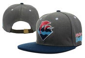 Image of NEW! Pink Dolphin Waves Strapback Hat Collection (Charcoal/Navy)
