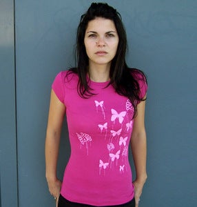 Image of t shirt "papillon" rose