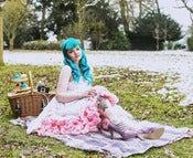 Image of Vintage White Floral Strapless dress