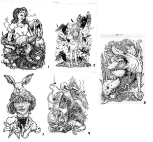 Image of various 11 x 17 Ink Drawings