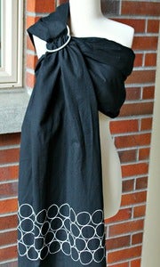 Image of Umi Sling Baby Carrier: Handprinted Cotton-Linen Blend "Modern Bubbles"
