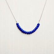 Image of Petite Blue Glass Bead & Sterling Silver Pop of Color Necklace