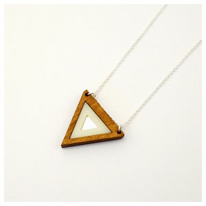 Image of Inlaid Triangle Necklace - Wood