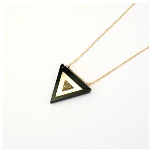 Image of Inlaid Triangle Necklace - Black