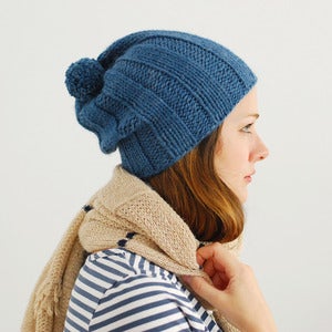 Image of Ribbstickad Hat Knitting Pattern PDF Download