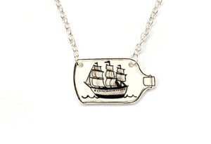 Image of Ship in a Bottle Necklace