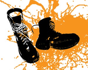 Image of paratrooper boots painting