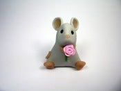 Image of Little Grey Mouse with Rose