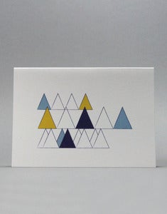 Image of Teal Wooded Hills Triangles Card