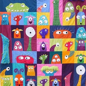Image of Scary Squares - monster quilt pattern