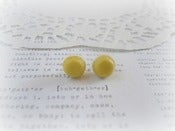 Image of Yellow with White Macaroon Earring Post Stud