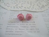 Image of Light Pink Macaroon with Dark Pink Filling Earring Post Stud