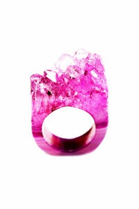 Image of NEW IN! FLAMINGO  Semi-Precious Drusy Ring (Large)