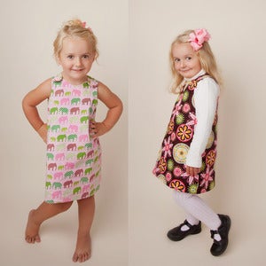 Image of The Perfect A Line Dress for Girls Reversible Dress Pattern 2 - 6 years