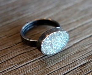 Image of Snow White Drusy Oval Ring