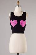 Image of Sequin Hearts Crop Top 