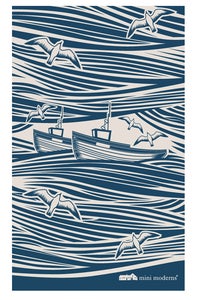 Image of Whitby Tea Towel - Indigo
