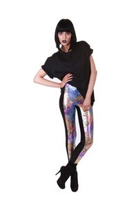 Image of METALLIC ANIMAL PRINT LEGGINGS... 