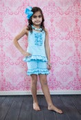 Image of Knit Ruffle Halter top Aqua